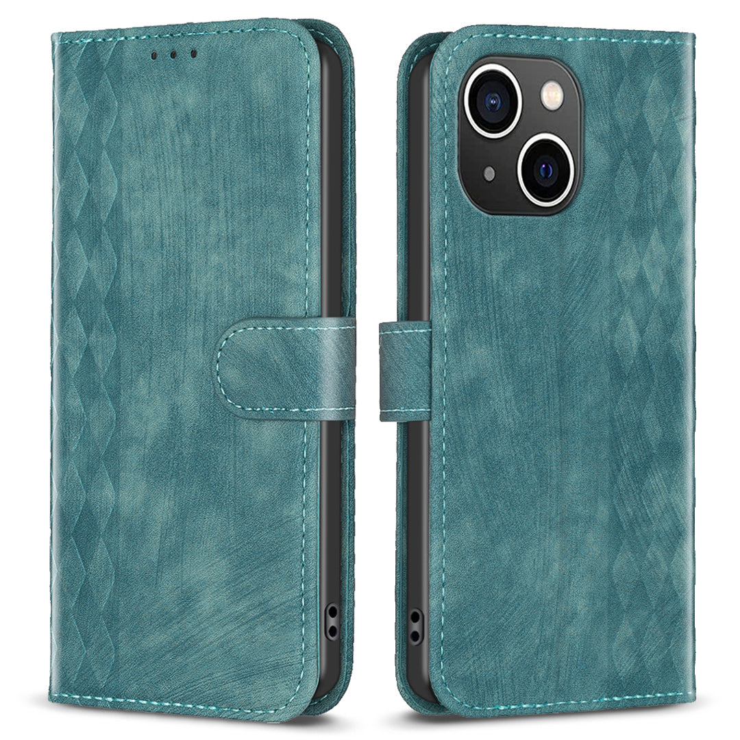 Pouzdro z PU kůže s potiskem Rhombus pro iPhone 15 odolný proti pádu Kryt peněženky na telefon Pouzdro z PU kůže s potiskem Rhombus pro iPhone 15 odolný proti pádu Kryt peněženky na telefon
